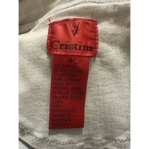Women's Denim Jacket Size M Biker Embroidered Floral Y2K Boho Grunge Cowgirl VTG
